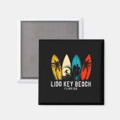 Retro Lido Key Beach Florida Surfboarder Design fü Magnet (Vorderseite/Rückseite)