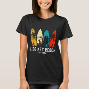 Retro Lido Key Strand Florida Surfboarder Design F T-Shirt