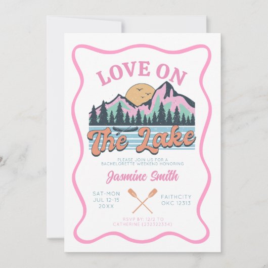 Retro-Liebe am Junggeselinnen-Abschied Einladung (Vorderseite)