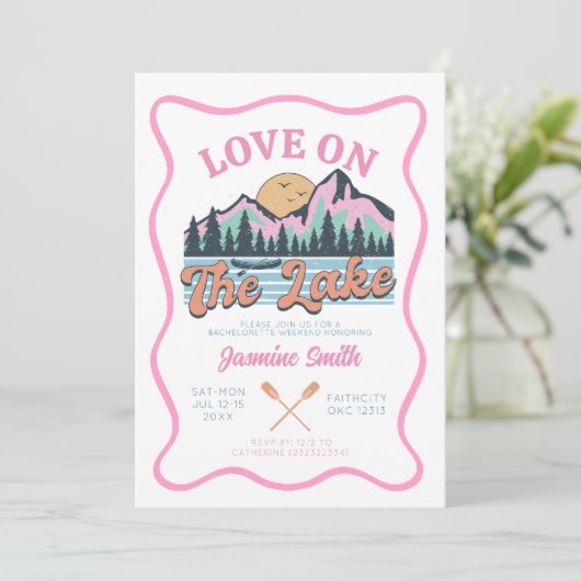 Retro-Liebe am Junggeselinnen-Abschied Einladung (Stehend Vorderseite)