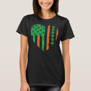 Retro Liebe American Irish Flag Herz St Patrick's T-Shirt