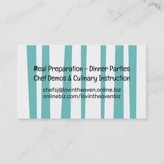 Retro-Liebe Backofen Kochklasse Backofen Koch Visitenkarte (Rückseite)