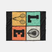 Retro-Liebe Badminton-Liebhaber Fleecedecke (Vorderseite (Horizontal))