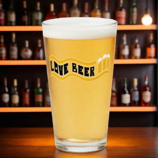 Retro "Liebe Beer" Pint Glass Glas