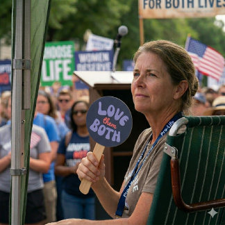 Retro Liebe Beide Pro Leben Mutter Ungeborenes Bab Fächer