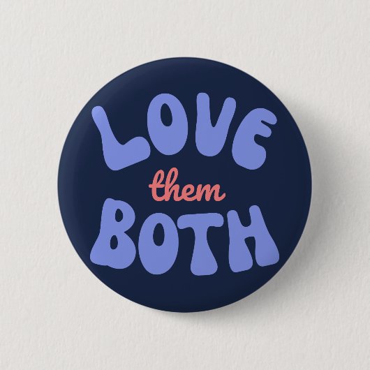 Retro-Liebe beide Textdesigns Button (Vorderseite)