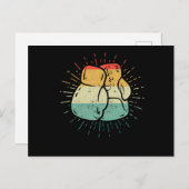 Retro Liebe Boxing Lover Boxer Gloves Funny Postkarte (Vorne/Hinten)