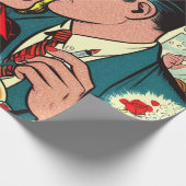 Retro Liebe Couple Comic Geschenkpapier (Ecke)