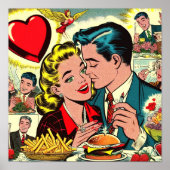 Retro Liebe Couple Comic Poster (Vorne)