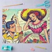Retro Liebe Couple Comic Seidenpapier (Basteln)