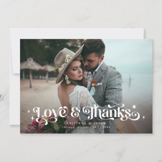 Retro Liebe & Danke-Overlay Text Wedding Danke (Vorderseite)