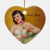 Retro-Liebe der 50er Jahre Keramikornament (Hinten)