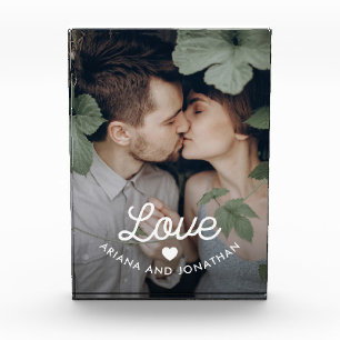 Retro Liebe des Text- mit einem Herzen Fotoblock