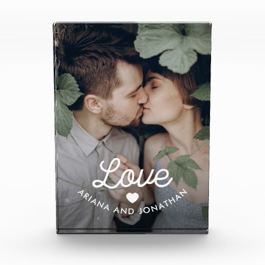 Retro Liebe des Text-| mit einem Herzen Fotoblock (Vorderseite)