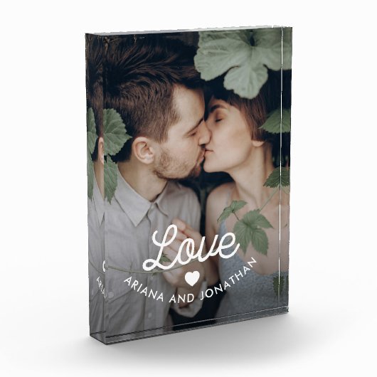 Retro Liebe des Text-| mit einem Herzen Fotoblock (Links)