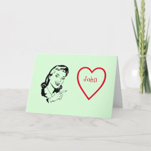 Retro Liebe des Valentines Tageskundengerecht Feiertagskarte