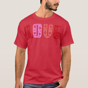 Retro Liebe Folk Art skandinavisches Design T-Shirt