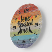 Retro-Liebe gerettet Große Wanduhr (Winkel)