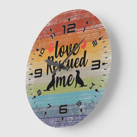 Retro-Liebe gerettet Große Wanduhr (Winkel)