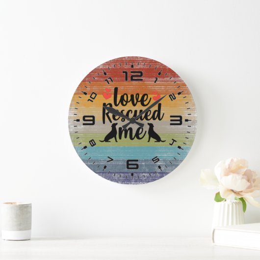 Retro-Liebe gerettet Große Wanduhr (Zuhause)