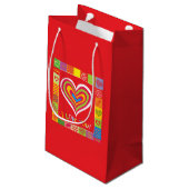 Retro-Liebe - Geschenktaschen Kleine Geschenktüte (Rückseite Schrägansicht)