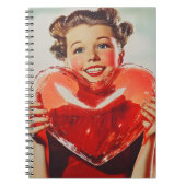 Retro-Liebe: Herzglühen der 50er Jahre Notizblock (Vorderseite)