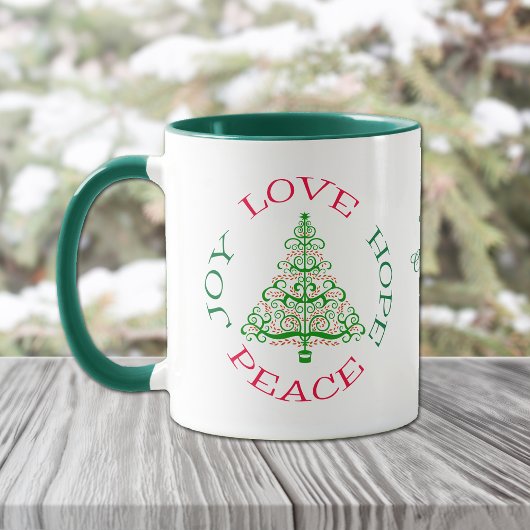 Retro Liebe Hope Joy Peace Holiday Kaffee Tasse