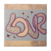 Retro-Liebe im Stil der 60er Jahre Fliese (Vorderseite)