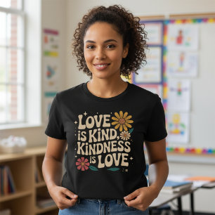Retro Liebe ist Güte Güte ist Liebe Boho Blumenmus T-Shirt