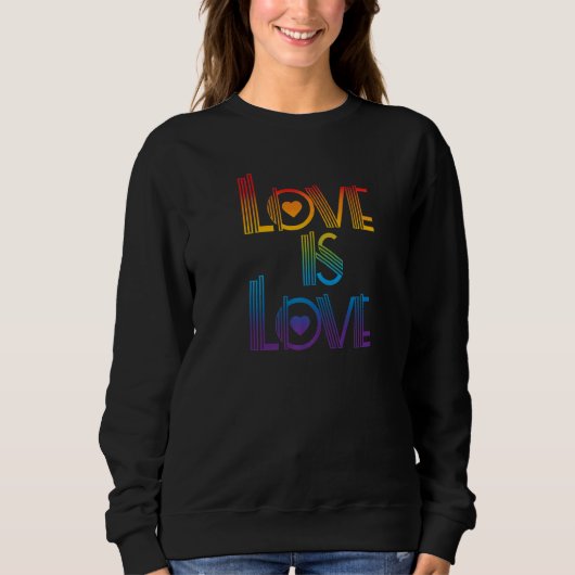 Retro-Liebe ist Liebe 70er gestreift Grafik Sweatshirt (Vorderseite)