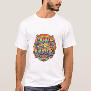 Retro Liebe Ist Liebe Stolz Gleichheit Regenbogen T-Shirt