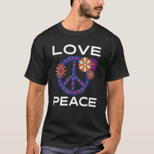 Retro Liebe Peace 60er 70er Peace Sign Hippie Dye  T-Shirt