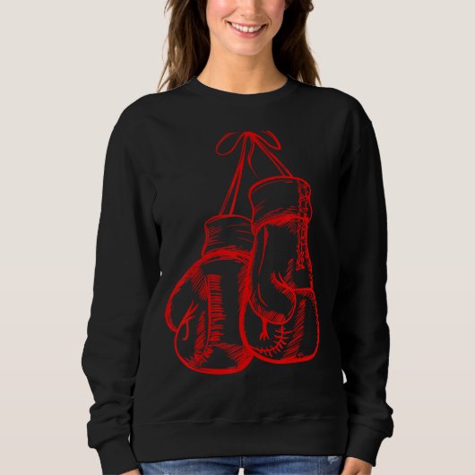 Retro Liebe Red Boxing Gloves Boxer Sweatshirt (Vorderseite)