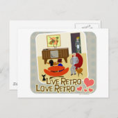 Retro Liebe Retro Slogan Postkarte (Vorne/Hinten)