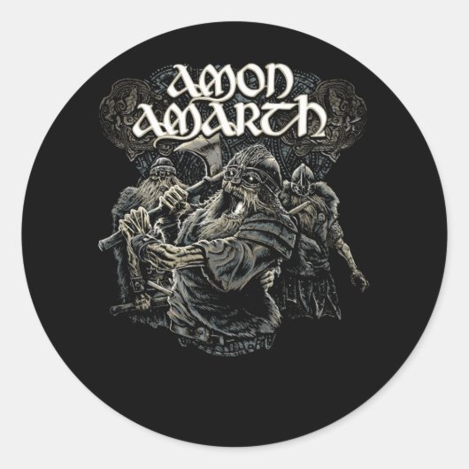 Retro Liebe Rock Amon Amarth Fan Design Runder Aufkleber (Vorderseite)