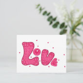 Retro Liebe Rosa Fuchsia Vintag Hippy Postkarte (Stehend Vorderseite)