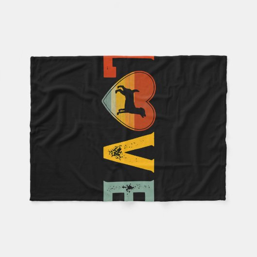 Retro Liebe Themed Jack Russell Terrier Dog Valent Fleecedecke (Vorderseite (Horizontal))