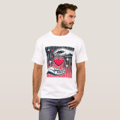 Retro Liebe Transfer Heart Hands T - Shirt (Vorne ganz)