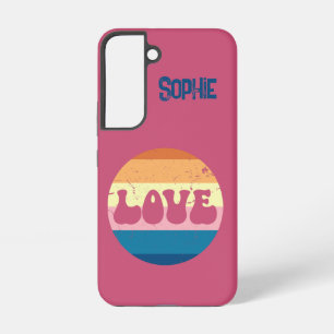 Retro-Liebe-Typografie auf Vintage-Sonnenuntergang Samsung Galaxy Hülle