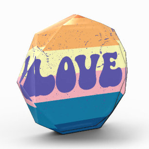 Retro-Liebe Typografie auf Vintagen Sonnenuntergan Fotoblock