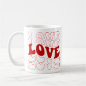 "Retro LIEBE Typografy Red Design Kaffeetasse (Links)