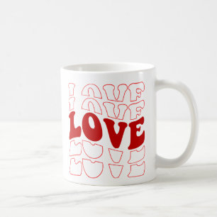 "Retro LIEBE Typografy Red Design Kaffeetasse