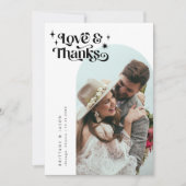 Retro-Liebe und Dank der White Arch-Hochzeit Dankeskarte (Vorderseite)