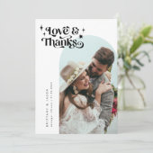 Retro-Liebe und Dank der White Arch-Hochzeit Dankeskarte (Stehend Vorderseite)