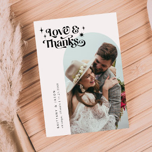 Retro-Liebe und Dank der White Arch-Hochzeit Dankeskarte