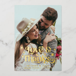 Retro-Liebe und dank-Overlay Folieneinladung