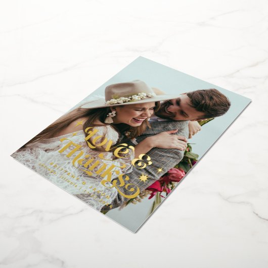 Retro-Liebe und dank-Overlay Folieneinladung (Gedreht)