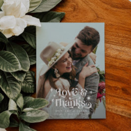 Retro-Liebe und dank-Overlay-Hochzeit Dankeskarte