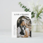 Retro-Liebe und dank White Arch-Foto Hochzeit Postkarte (Stehend Vorderseite)