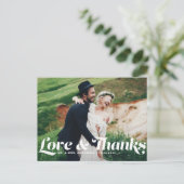 Retro Liebe und Danke Foto Wedding Vielen Dank Postkarte (Stehend Vorderseite)